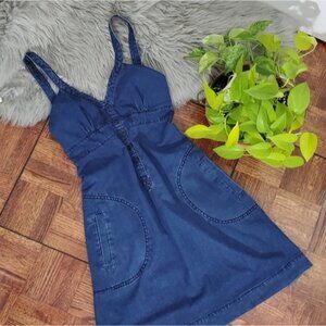H&M EUROPE- Vintage Cotton Dungaree Overall A Line Dress